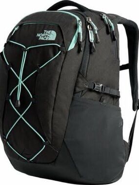 The North Face Borealis Black Backpack with Aqua Trim